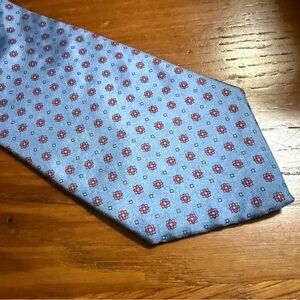 Adolfo Blue and Red Patterned Men's Tie.